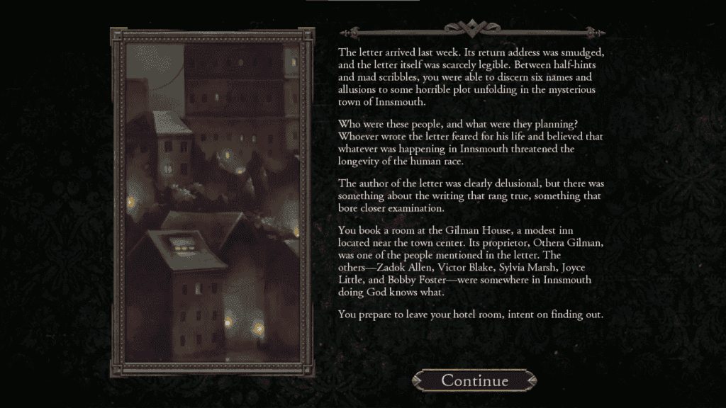 Εισαγωγή στο Rising Tides. Εικόνα από το Mansions of Madness application